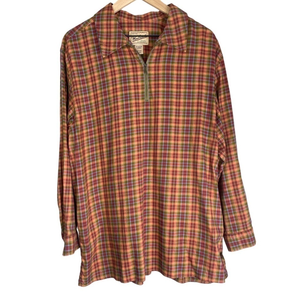 Vintage Woolrich Women’s Plaid 1/4 Zip Pullover